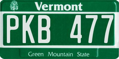VT license plate PKB477