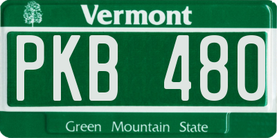 VT license plate PKB480