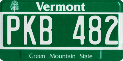 VT license plate PKB482
