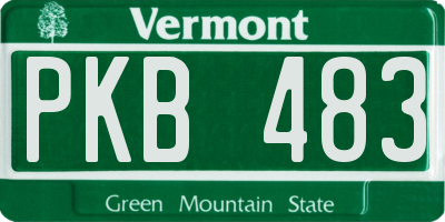 VT license plate PKB483