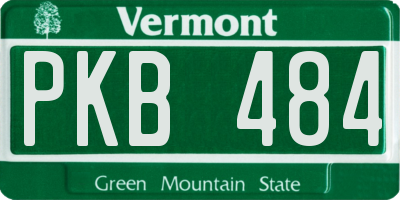VT license plate PKB484