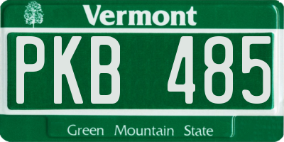 VT license plate PKB485