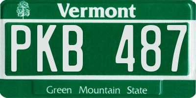 VT license plate PKB487