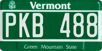 VT license plate PKB488