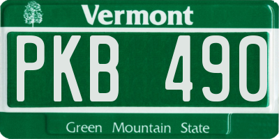 VT license plate PKB490