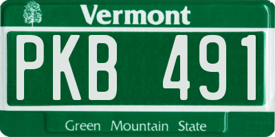 VT license plate PKB491