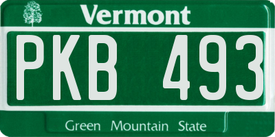 VT license plate PKB493