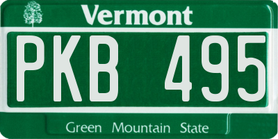 VT license plate PKB495