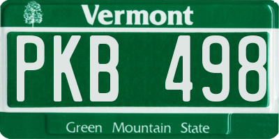VT license plate PKB498
