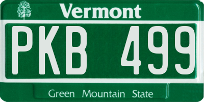 VT license plate PKB499