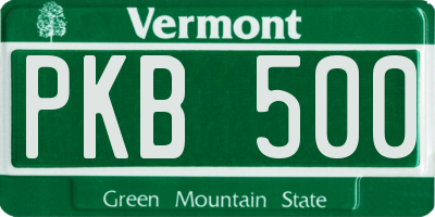 VT license plate PKB500