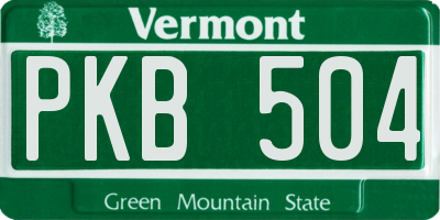 VT license plate PKB504