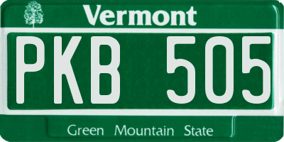 VT license plate PKB505