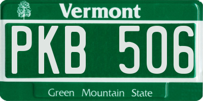 VT license plate PKB506