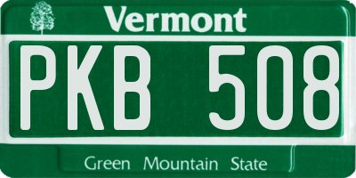 VT license plate PKB508