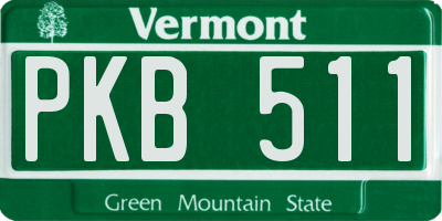 VT license plate PKB511