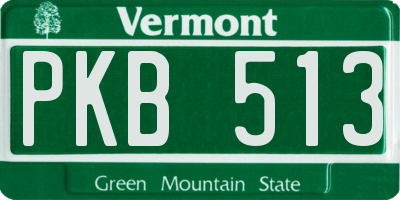 VT license plate PKB513