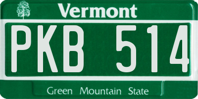 VT license plate PKB514