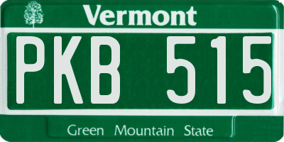VT license plate PKB515