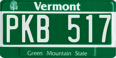 VT license plate PKB517