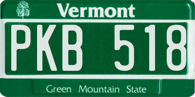 VT license plate PKB518