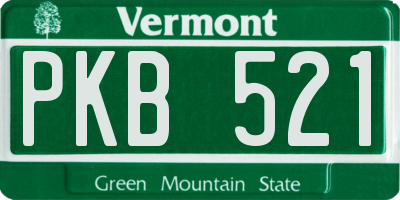 VT license plate PKB521