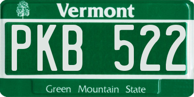 VT license plate PKB522