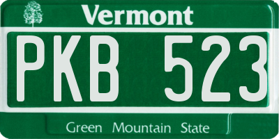 VT license plate PKB523