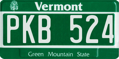 VT license plate PKB524