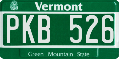 VT license plate PKB526