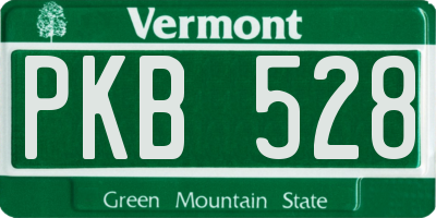 VT license plate PKB528