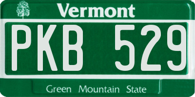 VT license plate PKB529