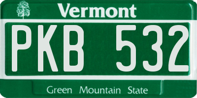 VT license plate PKB532