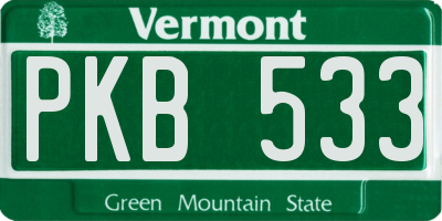 VT license plate PKB533