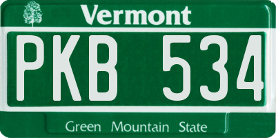 VT license plate PKB534