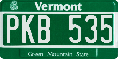 VT license plate PKB535