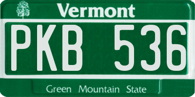 VT license plate PKB536