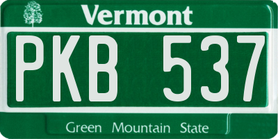 VT license plate PKB537