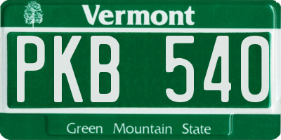 VT license plate PKB540