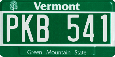 VT license plate PKB541