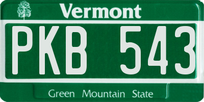 VT license plate PKB543
