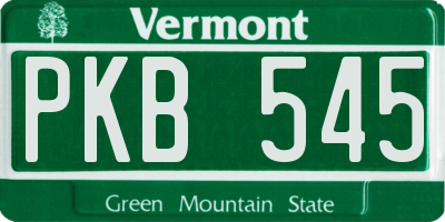 VT license plate PKB545