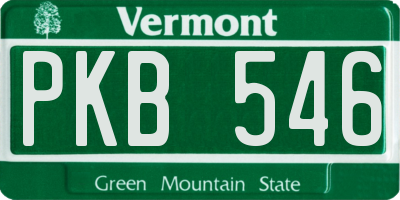 VT license plate PKB546