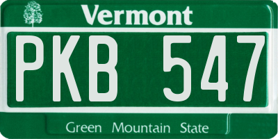 VT license plate PKB547
