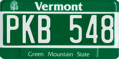 VT license plate PKB548