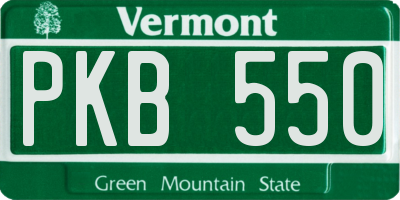 VT license plate PKB550