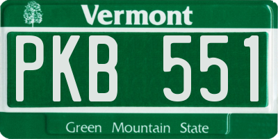 VT license plate PKB551