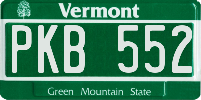 VT license plate PKB552