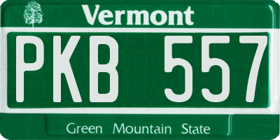 VT license plate PKB557