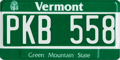 VT license plate PKB558